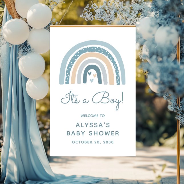 Det är en pojke Boho Rainbow Baby Shower Välkomna Poster (Skapare uppladdad)