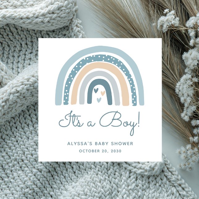 Det är en pojke Boho regnbåge Baby Shower Pappersservett (Skapare uppladdad)
