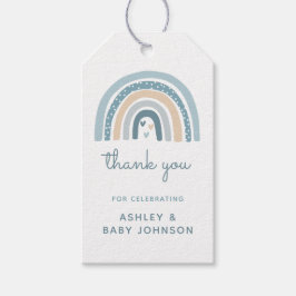 Det är en pojke Boho regnbåge Baby Shower Tack Presentetikett