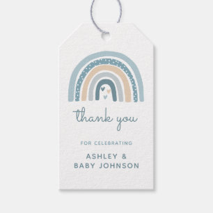 Det är en pojke Boho regnbåge Baby Shower Tack Presentetikett