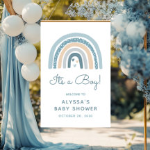 Det är en pojke Boho regnbåge Baby Shower Välkomme