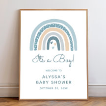 Det är en pojke Boho regnbåge Baby Shower Välkomst