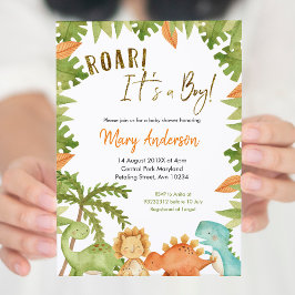 Det är en pojke Dinosaur Baby Shower Inbjudningar