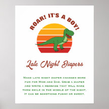 Det är en pojke Dinosaurie Baby Shower Sängvätning