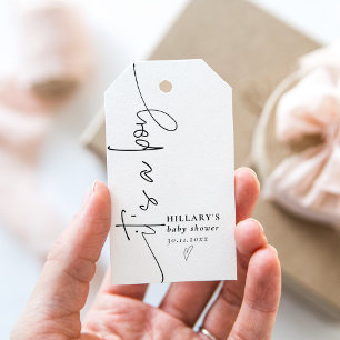 Det är en pojke Elegant kalligrafi Baby Shower Presentetikett