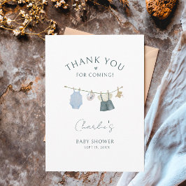 Det är en pojke Enkla kläder Baby Shower Tack  Kort