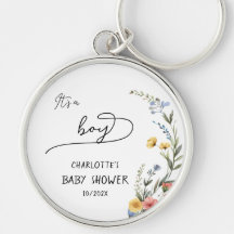 Det är en pojke! Färgglatt vildblomma babyfirande