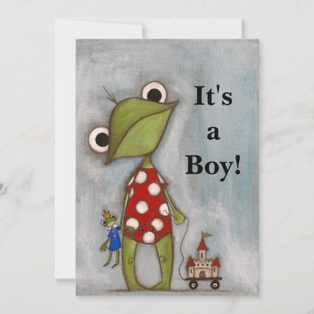 Det är en pojke! - Födelsemeddelande Meddelande (Framsida)