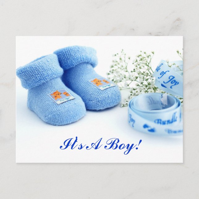 Det är en pojke! Förlossningskort Meddelande Vykort (Framsida)