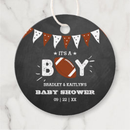 Det är en pojke! Fotbollsskor med samskjuten babys Gåvor Etiketter