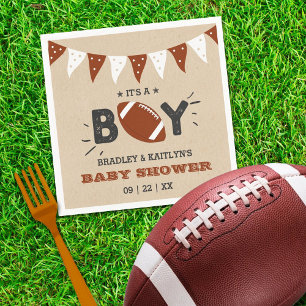 Det är en pojke! Fotbollsskor med samskjuten babys Pappersservett
