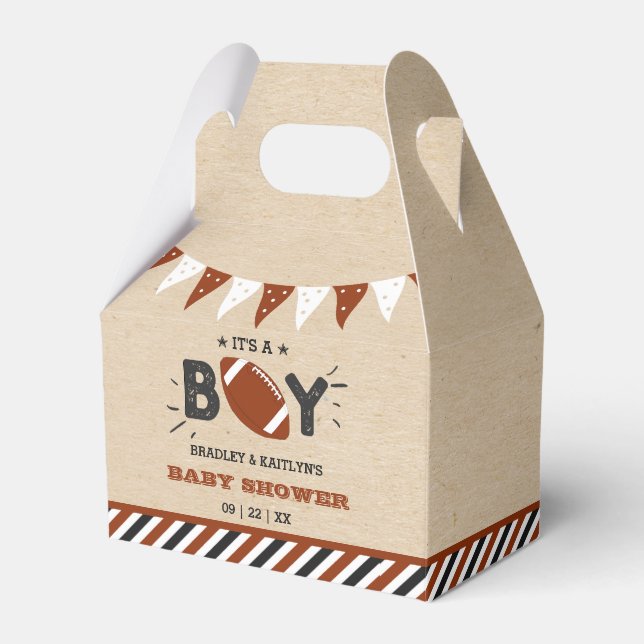 Det är en pojke! Fotbollsskor med samskjuten babys Presentaskar (Framsidan Sidan)