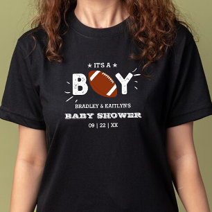 Det är en pojke! Fotbollsskor med samskjuten babys T Shirt