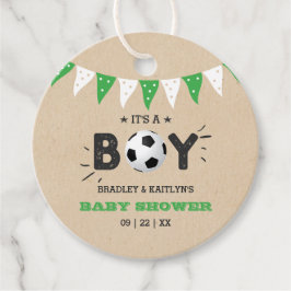 Det är en pojke! Fotbollsskuvret med medskjuten ba Gåvor Etiketter