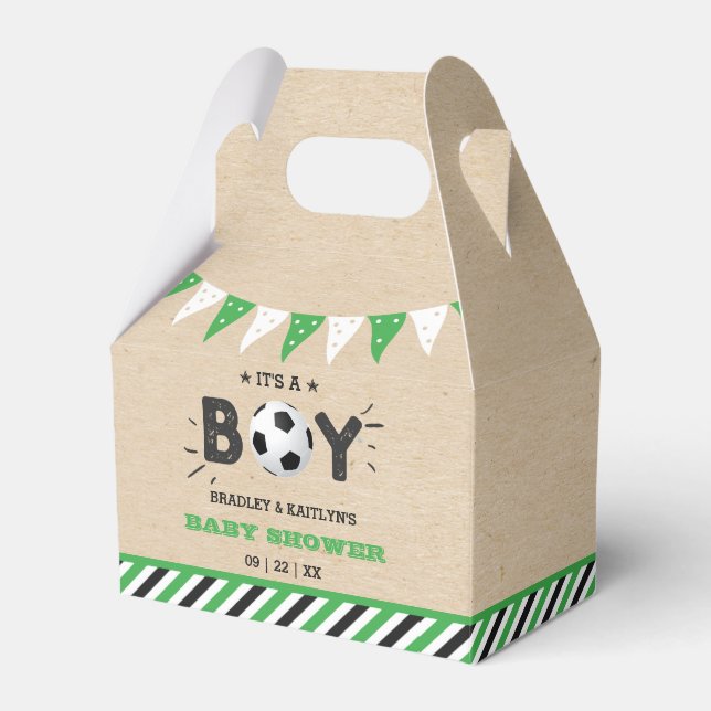 Det är en pojke! Fotbollsskuvret med medskjuten ba Presentaskar (Framsidan Sidan)