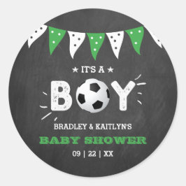 Det är en pojke! Fotbollsskuvret med medskjuten ba Runt Klistermärke