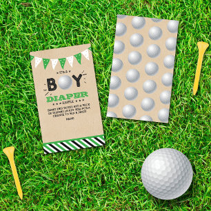 Det är en pojke! Golf blandade baby shower blöjlot Tilläggskort