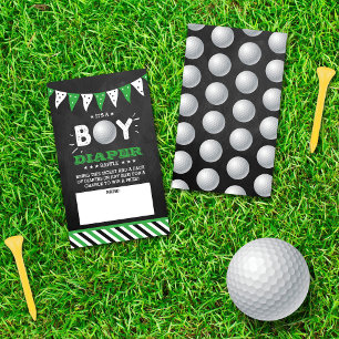 Det är en pojke! Golf Co-ed Baby Shower Blöjtomte Tilläggskort