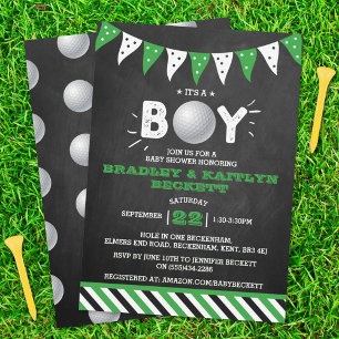 Det är en pojke! Golf Thenzed Co-ed Baby Shower Inbjudningar