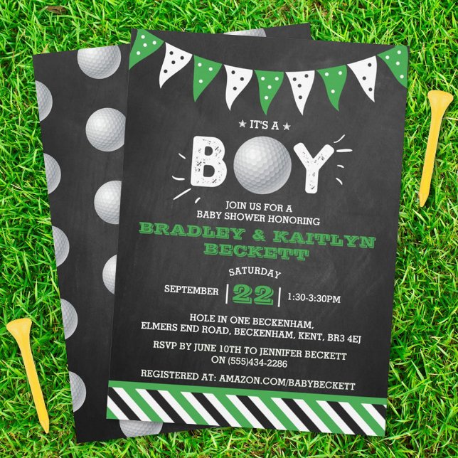 Det är en pojke! Golf Thenzed Co-ed Baby Shower Inbjudningar (Skapare uppladdad)