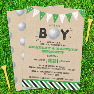 Det är en pojke! Golf Thenzed Co-ed Baby Shower Inbjudningar