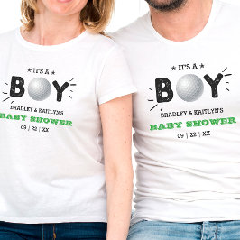 Det är en pojke! Golf Thenzed Co-ed Baby Shower T Shirt