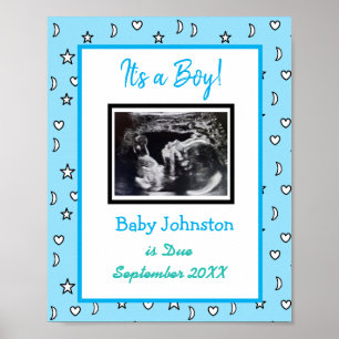 Det är en pojke, Gravid Announcement Ultrasound Pi Poster