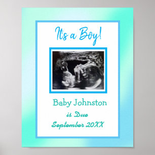 Det är en pojke, Gravid Announcement Ultrasound Pi Poster