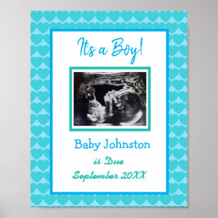 Det är en pojke, Gravid Announcement Ultrasound Pi Poster