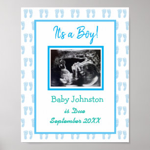 Det är en pojke, Gravid Announcement Ultrasound Pi Poster