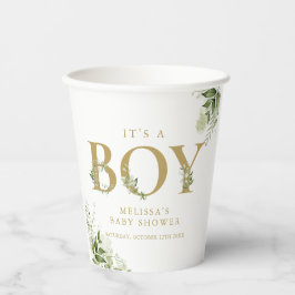Det är en pojke grönska guld brevbubbla baby showe
