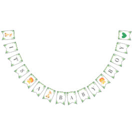 Det är en Pojke Grönt Jungle Safari Baby Shower Vimplar