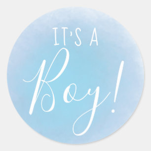 Det är en pojke! Hospital Stickers Gender Reveal G Runt Klistermärke