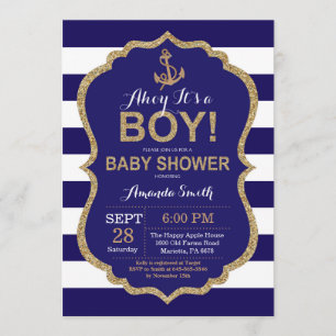 Det är en pojke!Inbjudan till Nautical Baby Shower Inbjudningar