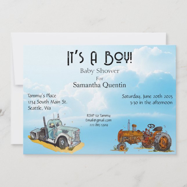 Det är en pojke! inbjudningar (Framsida)