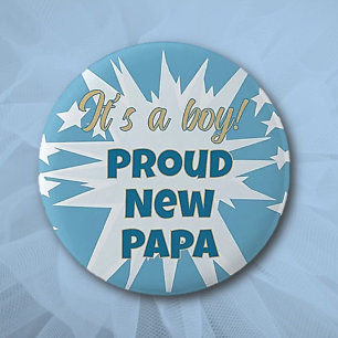 Det är en pojke! Knappen Proud Pappa Knapp