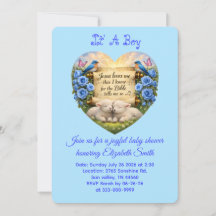 Det är en pojke Ljusblå Baby Shower Inbjudan