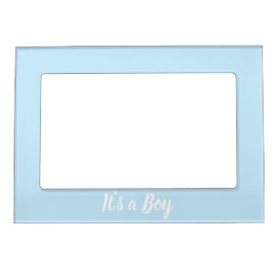 Det är en pojke, ljusblå babydusch, genderna visar magnetisk fotoram