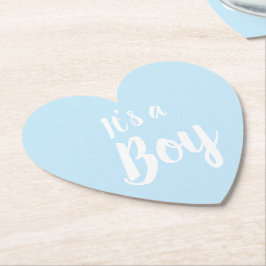 Det är en pojke, ljusblå babydusch, genderna visar underlägg papper