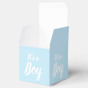 Det är en pojke, ljusblå babydusch, gendernas av presentaskar