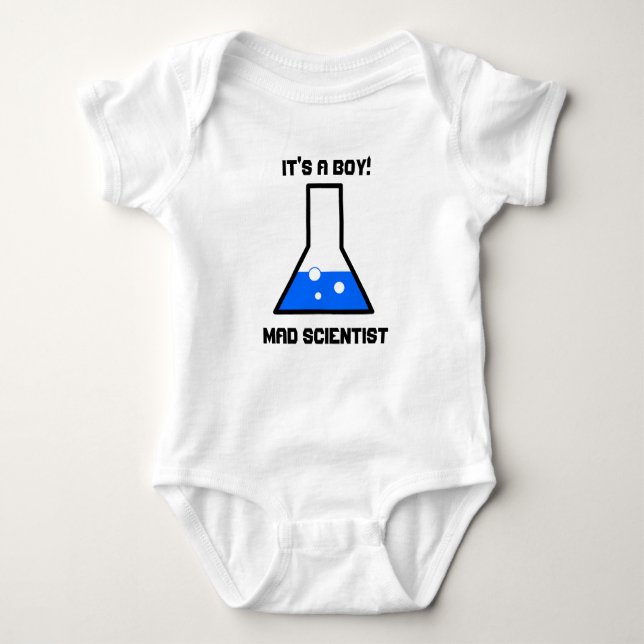 Det är en pojke! Mad Scientist Baby T Shirt (Framsida)