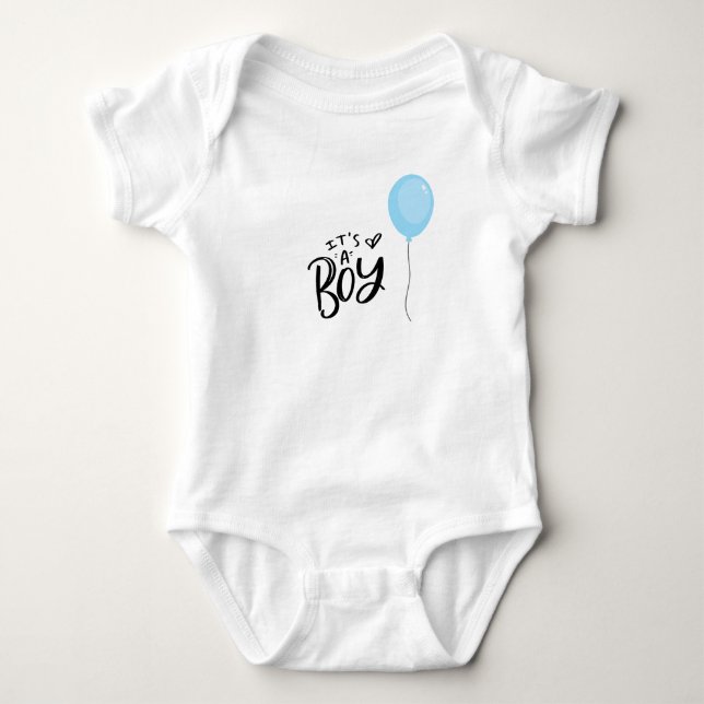 Det är en pojke med Blue Balloon Tee Shirt (Framsida)
