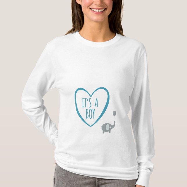 Det är EN POJKE med elefantmoderskapskjortan T-shirt (Framsida)