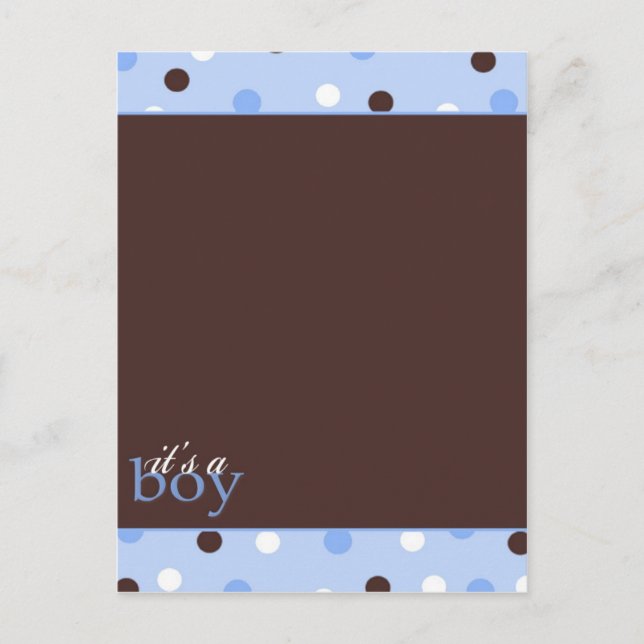 Det är en pojke! meddelande vykort (Framsida)