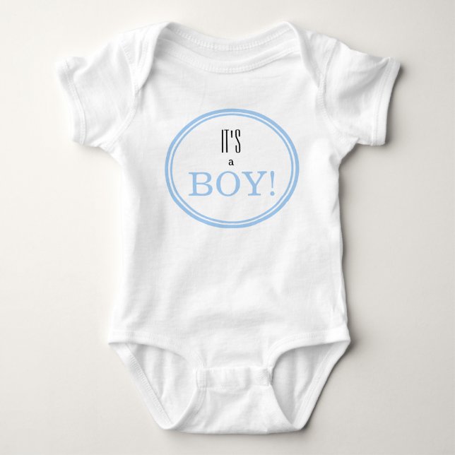 Det är en pojke! Modern Blue Baby Gender Reveal T Shirt (Framsida)