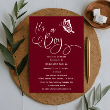 Det är en pojke Modern Minimal Fjäril Bebis Bebis 