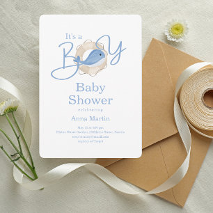 Det är en pojke - nautisk baby shower inbjudningar