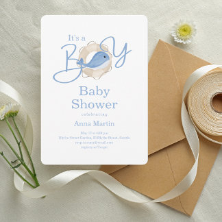 Det är en pojke - nautisk baby shower inbjudningar