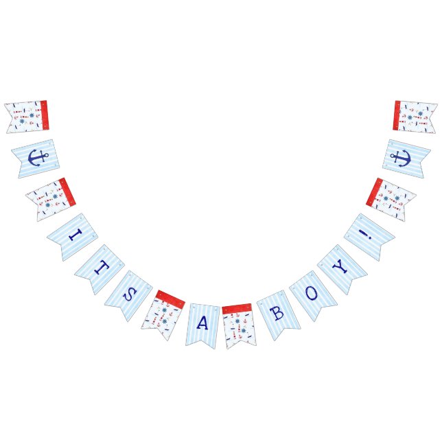 Det är en pojke, Nautisk babyskanner. Vimplar (Alla)