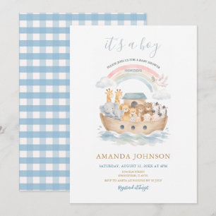 Det är en pojke - Noas ark baby shower Inbjudningar